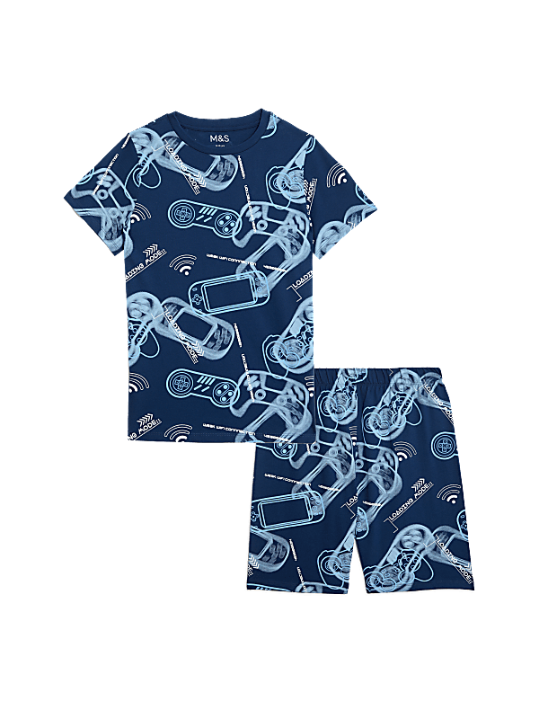 Pure Cotton Gaming Print Pyjamas (7-14 Yrs)