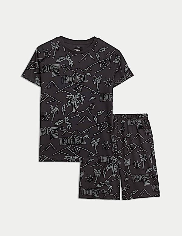 Pure Cotton Tropical Print Pyjamas (6-16 Yrs) - FI
