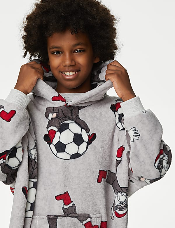 Fleece Football Santa Oversized Hoodie (3-16 Yrs) - AL