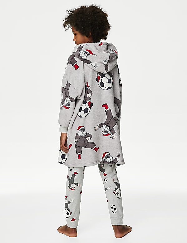 Fleece Football Santa Oversized Hoodie (3-16 Yrs) - AL