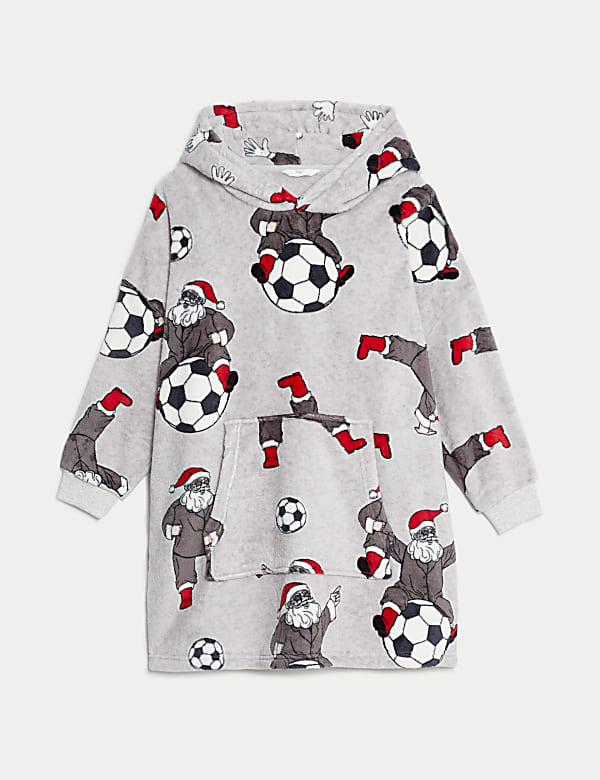 Fleece Football Santa Oversized Hoodie (3-16 Yrs) - AL