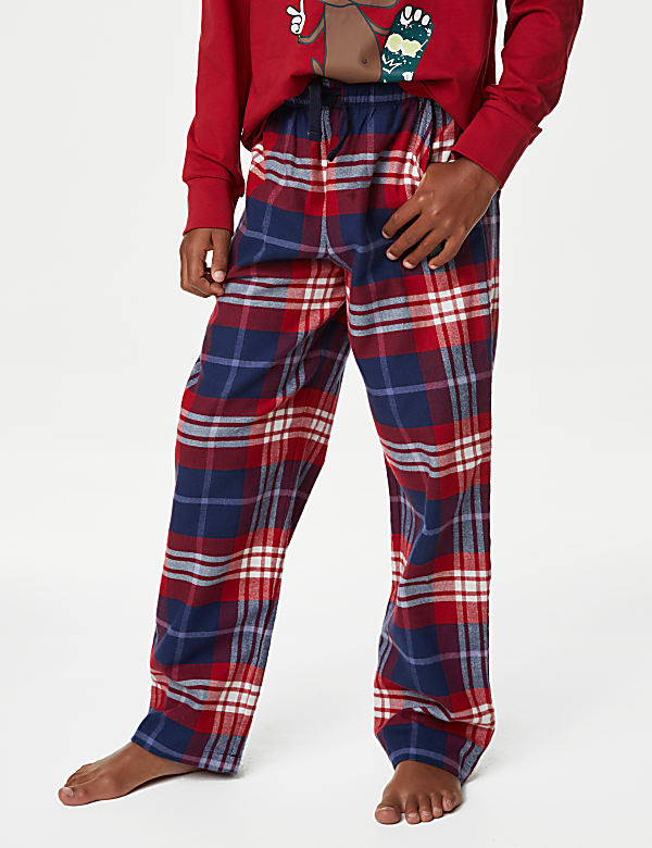 Pure Cotton Up to Snow Good Checked Pyjamas (6-16 Yrs)