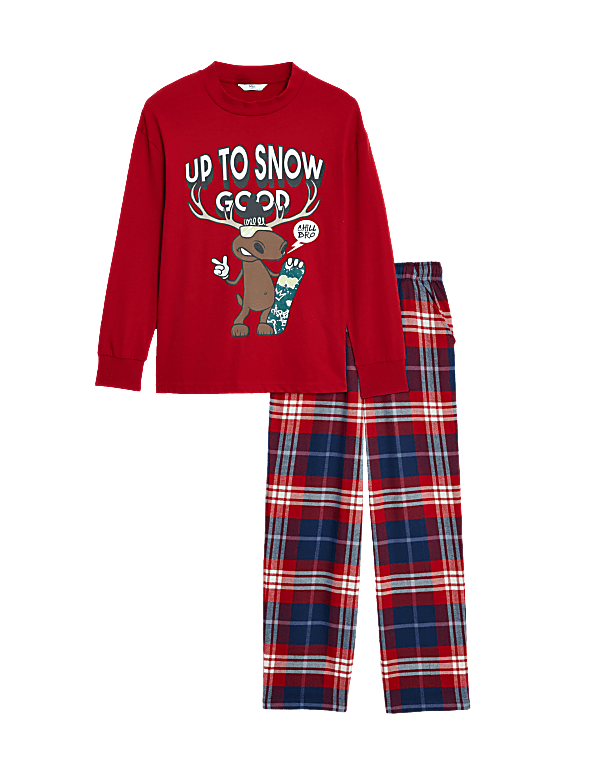 Pure Cotton Up to Snow Good Checked Pyjamas (6-16 Yrs)