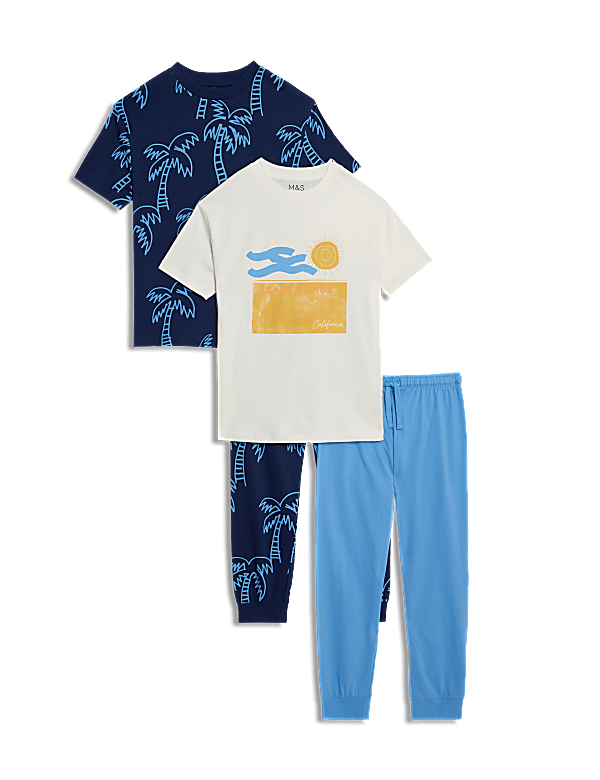 2pk Pure Cotton Pyjama Sets (6-16 Yrs)