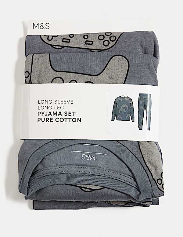 Pure Cotton Gaming Print Pyjamas (3-16 Yrs)