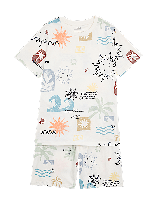 Pure Cotton Printed Short Pyjamas (1-10 Yrs)