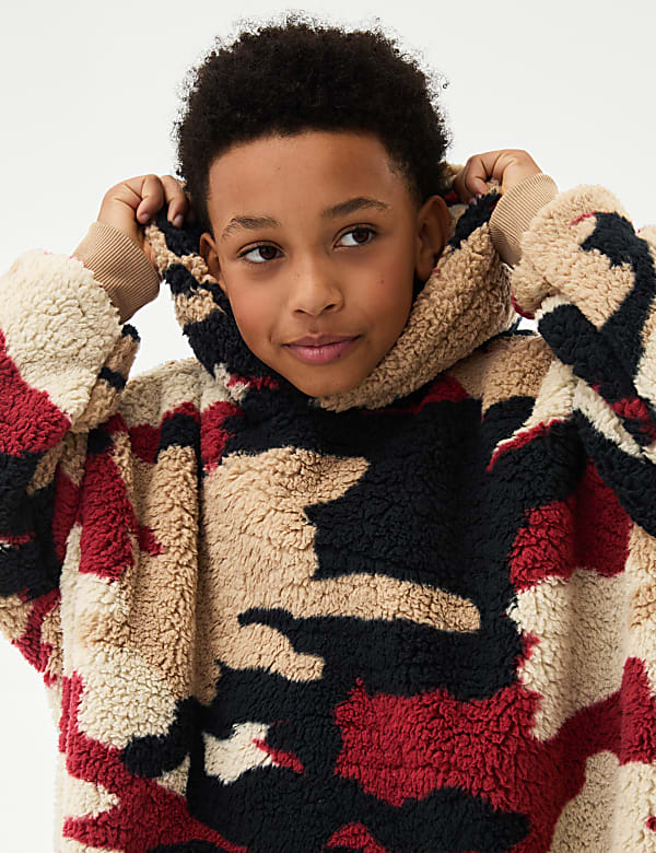 Fluffy borg hoodie on sale