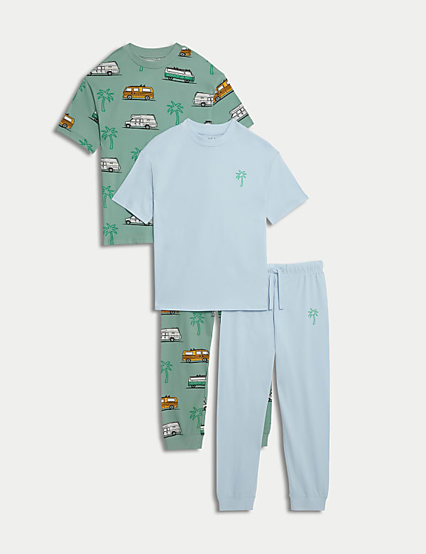2pk Pure Cotton Camper Pyjama Sets (6-16 Yrs) - MY