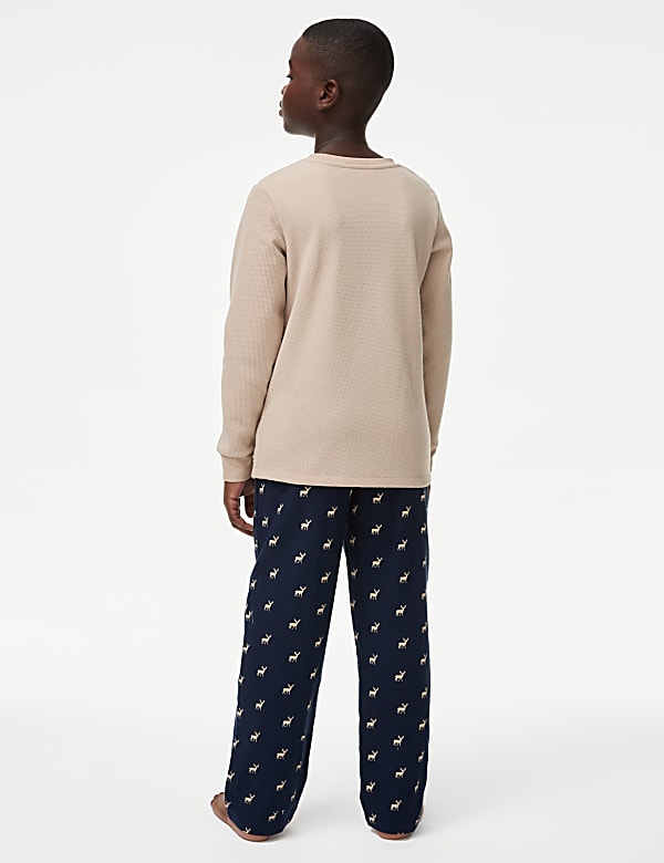 Cosy Waffle Stag Pyjamas (1-16 Yrs)
