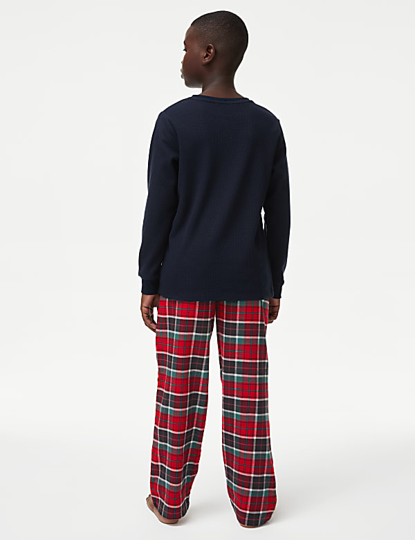 Comfortabele geruite pyjama met wafelstructuur (1-16 jaar) - NL