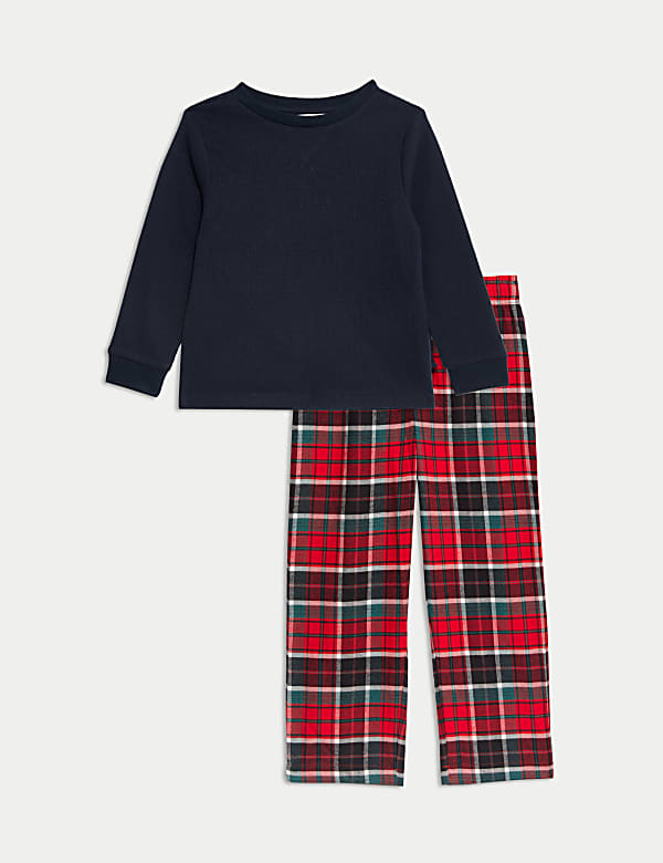 Comfortabele geruite pyjama met wafelstructuur (1-16 jaar) - NL