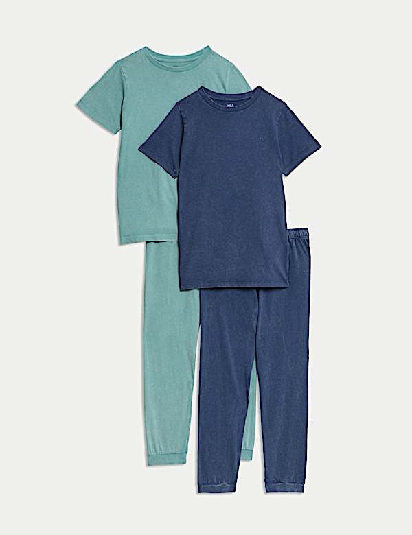 2pk Pure Cotton Long Pyjama Sets (6-16 Yrs) - RS