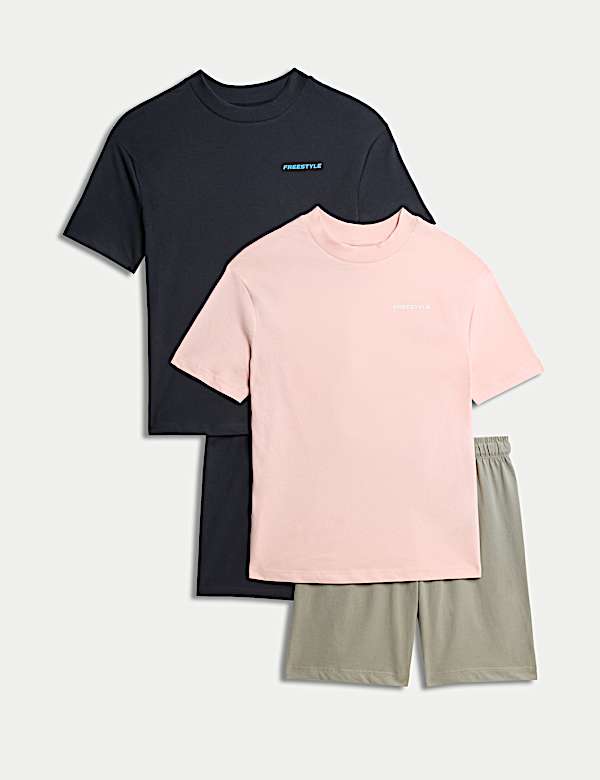 Lot de 2&nbsp;ensembles pyjamas 100&nbsp;% coton à motif graphique (du 6&nbsp;au 16&nbsp;ans) - BE