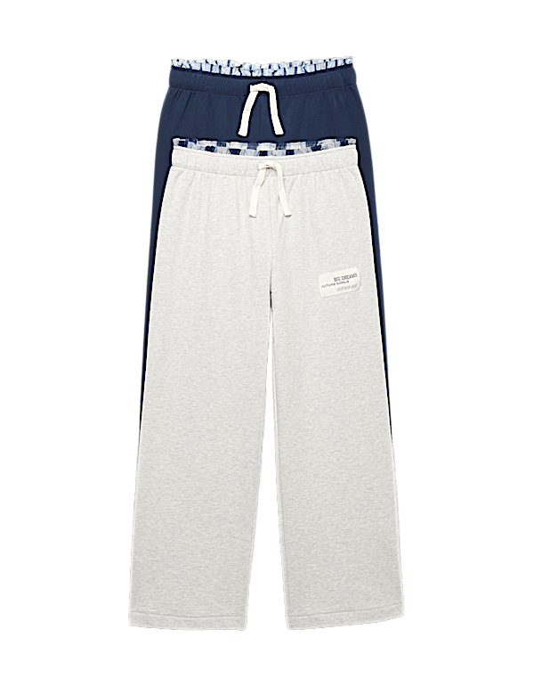2pk Cotton Rich Loungewear Bottoms (6-16 Yrs)