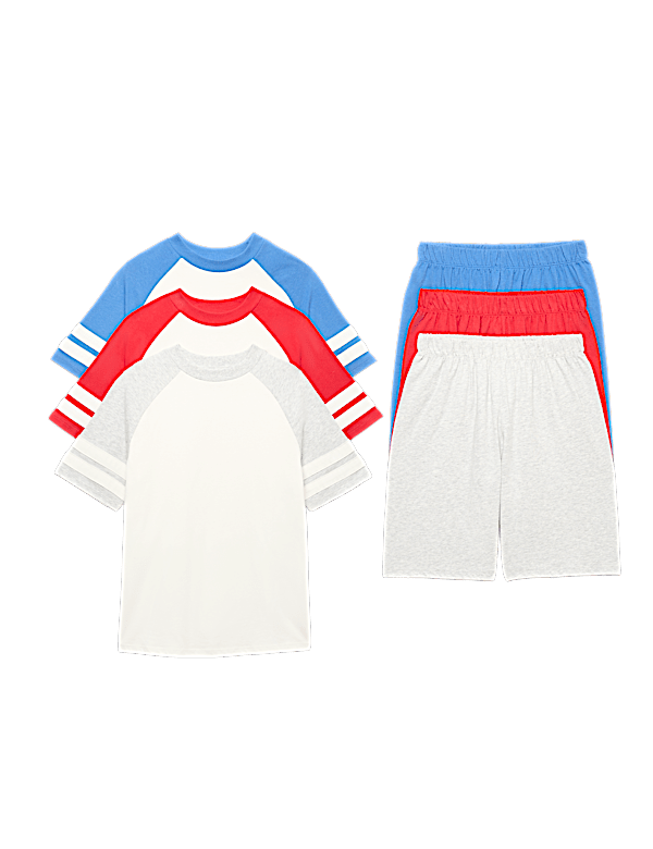 3pk Cotton Rich Raglan Striped Pyjama Sets (6-16 Yrs)