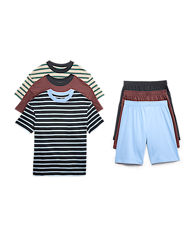 3pk Pure Cotton Striped Pyjama Sets (6-16 Yrs)