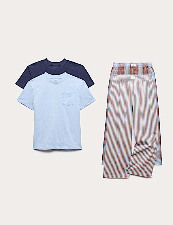 2 Pack Pure Cotton Striped Pyjama Sets (3-16 Yrs)