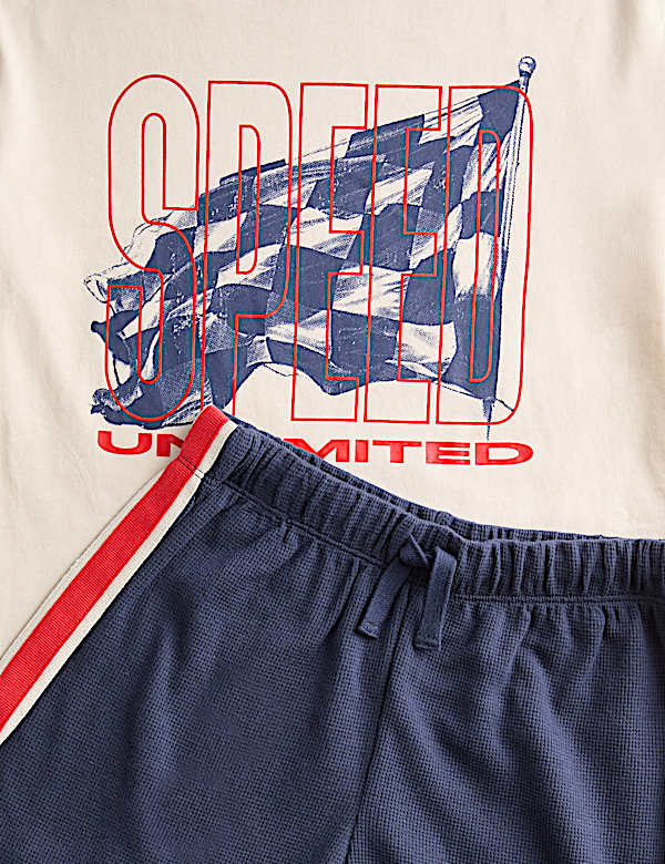 Cotton Rich Racing Graphic Shortie Pyjamas (1-16 Yrs)