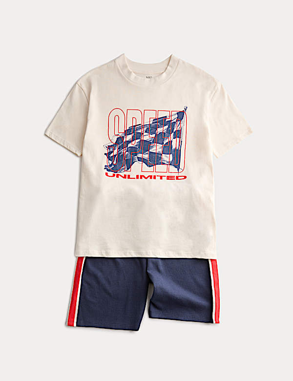 Cotton Rich Racing Graphic Shortie Pyjamas (1-16 Yrs)