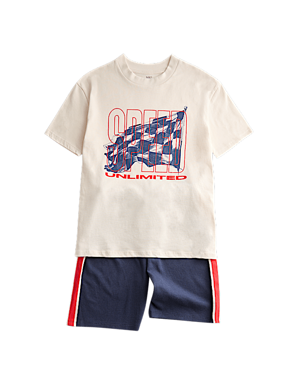 Cotton Rich Racing Graphic Shortie Pyjamas (1-16 Yrs)