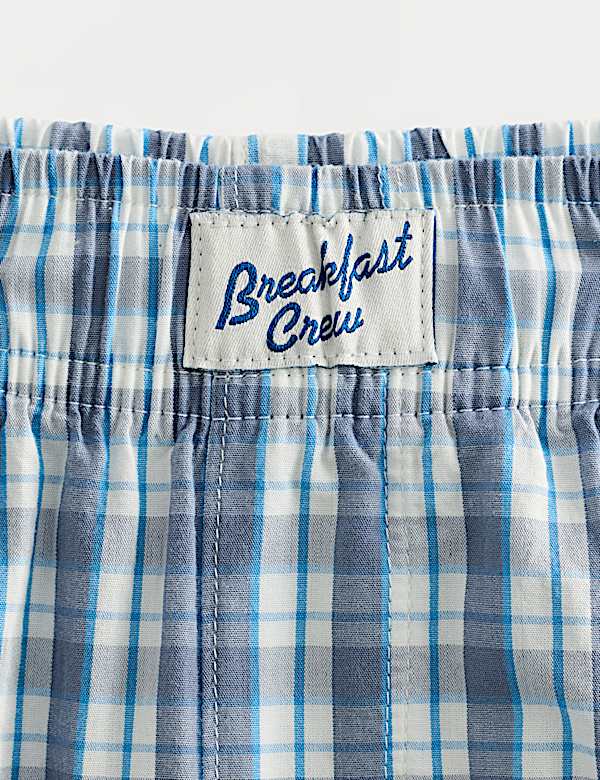 Pure Cotton Checked Pyjama Shorts (6-16 Yrs)