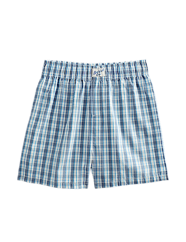 Pure Cotton Checked Pyjama Shorts (6-16 Yrs)