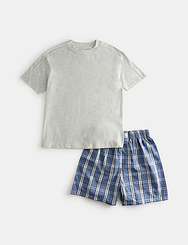 Pure Cotton Checked Short Pyjamas (6-16 Yrs)