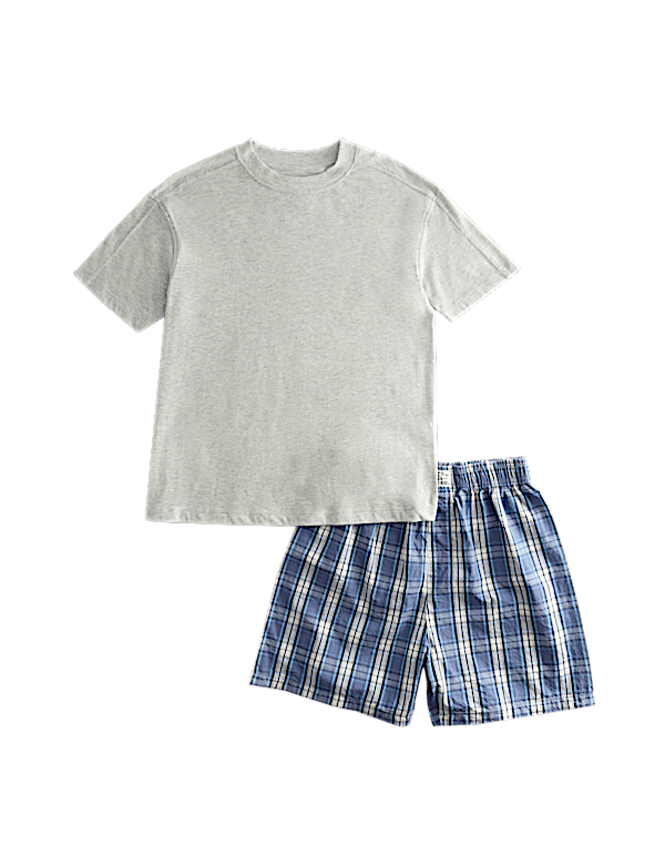 Pure Cotton Checked Short Pyjamas (6-16 Yrs)