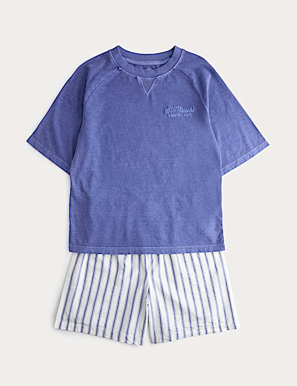 Graphic Striped Short Pyjamas (6-16 Yrs)