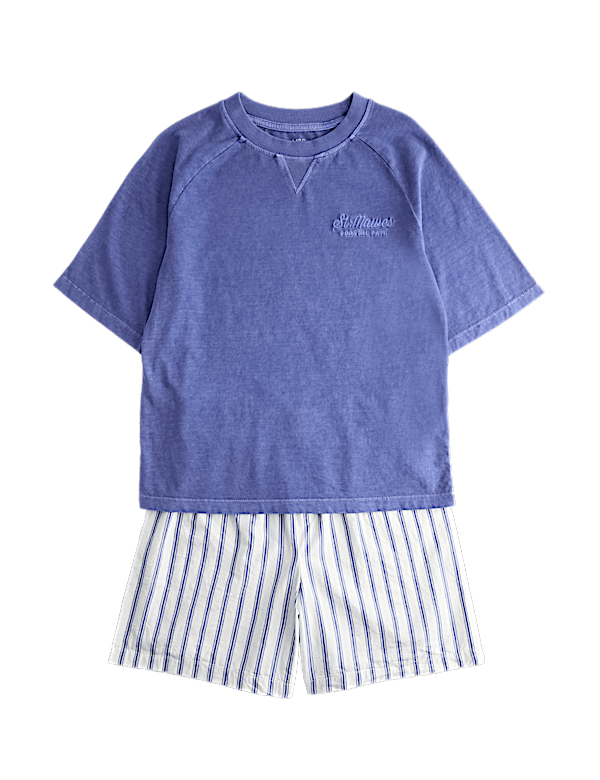 Graphic Striped Short Pyjamas (6-16 Yrs)