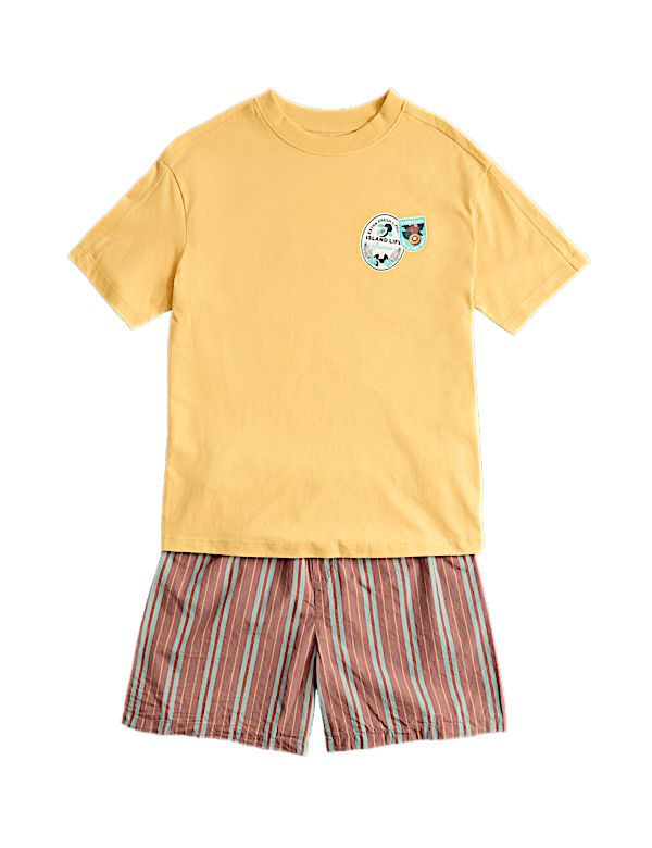 Graphic Striped Short Pyjamas (6-16 Yrs)