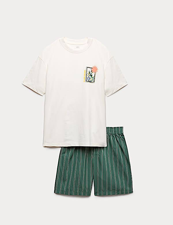 Graphic Striped Short Pyjamas (6-16 Yrs)