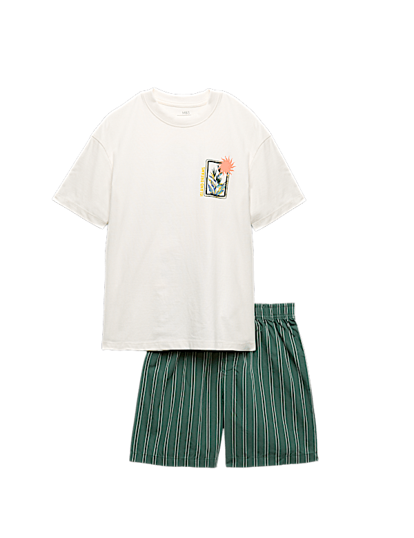 Graphic Striped Short Pyjamas (6-16 Yrs)