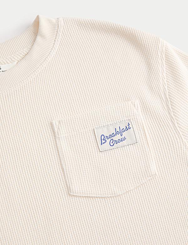 Parte de arriba de pijama gofrada con texto 'Breakfast Crew' (6-16 a&ntilde;os) - ES