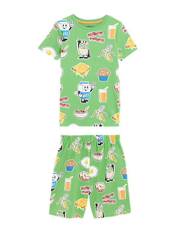Cotton Rich Breakfast Print Short Pyjama Set