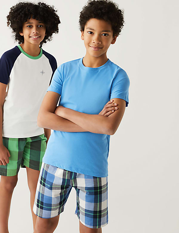 2pk Pure Cotton Checked Short Pyjama Sets