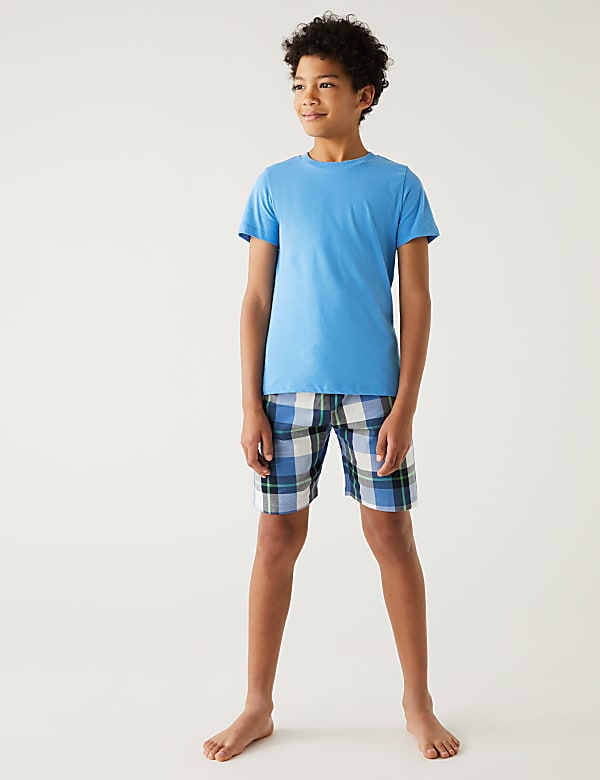 2pk Pure Cotton Checked Short Pyjama Sets