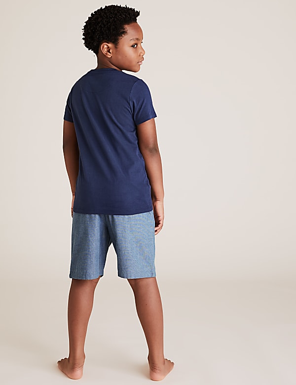 2pk Pure Cotton Alligator Short Pyjama Set (6-16 Yrs)