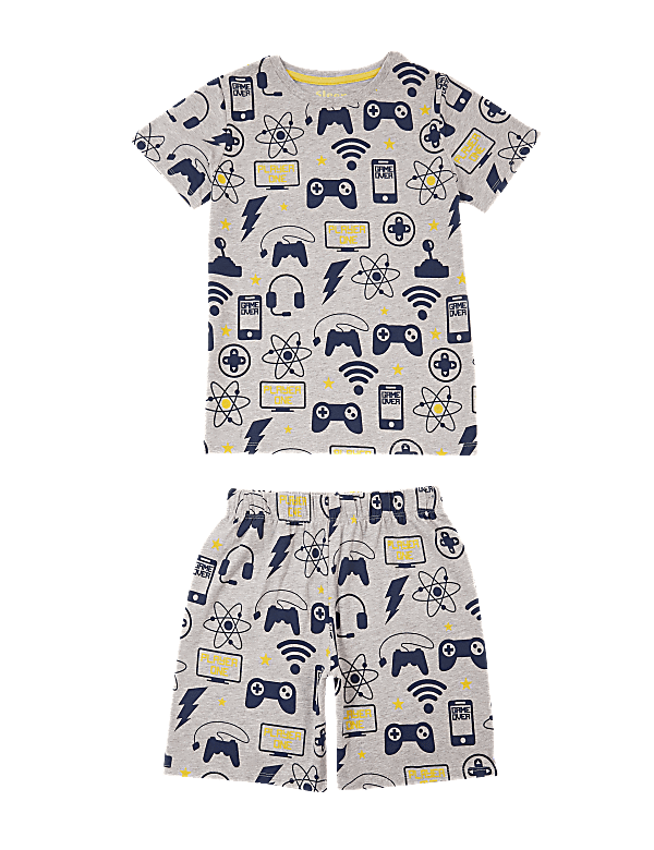 Cotton Gaming Short Pyjama Set (7 - 16 Yrs)