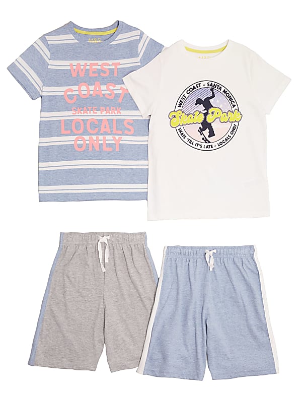 2pk Cotton Rich West Coast Short Pyjama Set (6-16 Yrs)