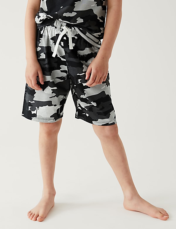 2pk Cotton Rich Camouflage Short Pyjama Set