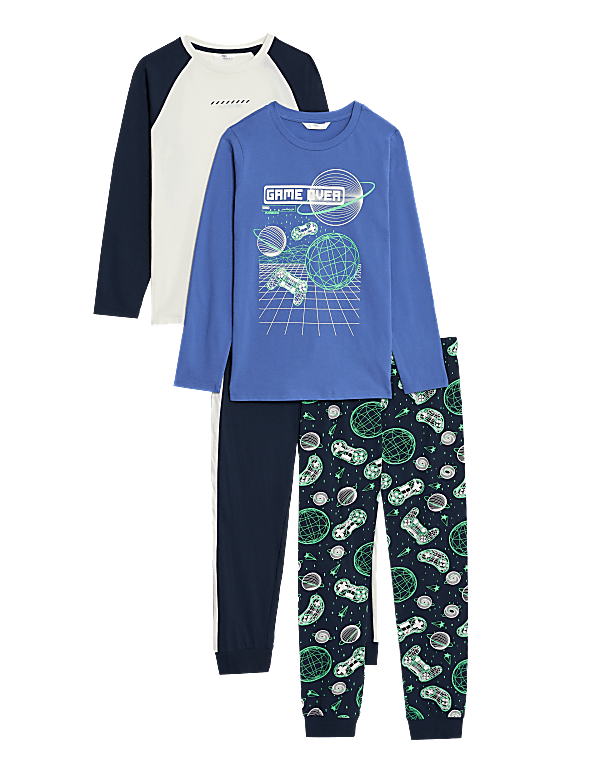 2pk Pure Cotton Gaming Pyjama Sets (6-16 Yrs)
