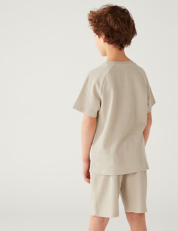 Cotton Blend Waffle Short Pyjama Set