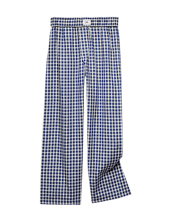 Pure Cotton Checked Woven Pyjama Bottoms (6-16 Yrs)