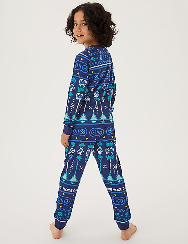 Pure Cotton Fair Isle Gaming Pyjamas (6-16 Yrs)