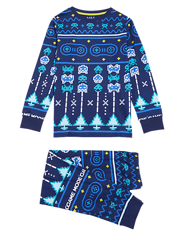 Pure Cotton Fair Isle Gaming Pyjamas (6-16 Yrs)