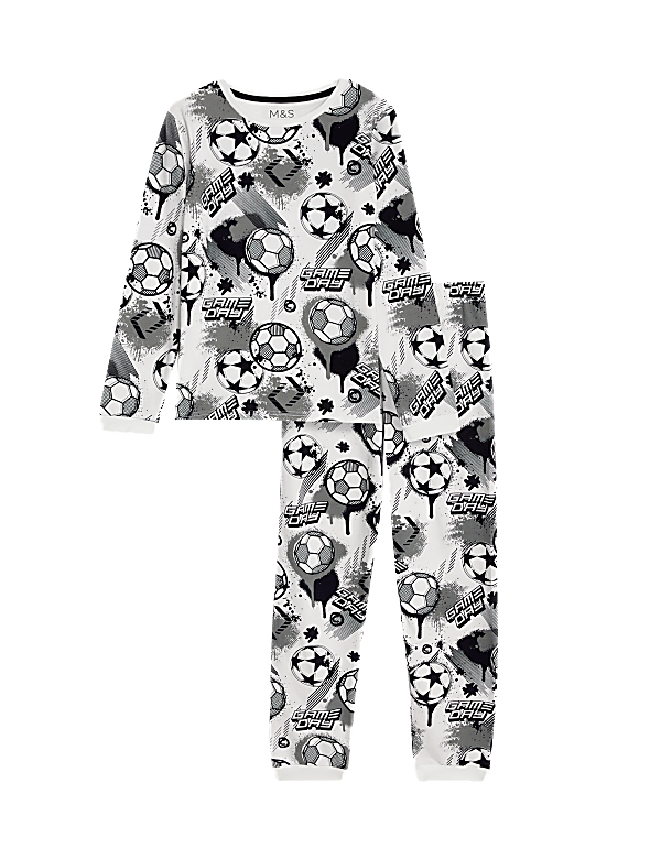 Buy Cotton Rich Football Pyjamas 7 14 Yrs at Marks Spencer
