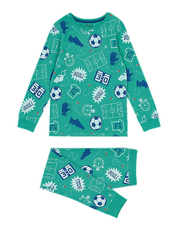 Cotton Rich Football Print Pyjama Set