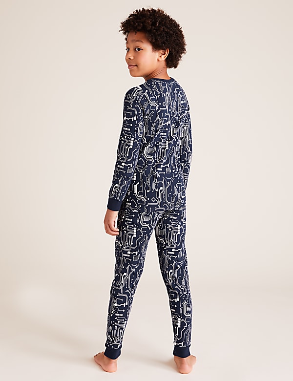 Cotton Electric Patterned Pyjama Set (7-16 Yrs)