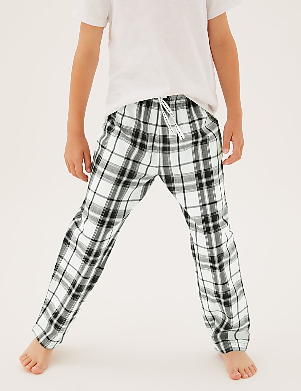 2pk Pure Cotton Check Pyjama Trousers (6-16 Yrs)